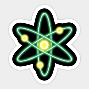 Green Neon Cosmos Atom Sticker